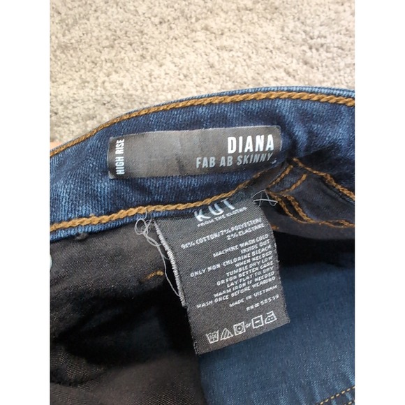 KUT from the Kloth Diana Fab Skinny Jeans High Rise Dark Wash Blue Womens 27x28 - Picture 3 of 9